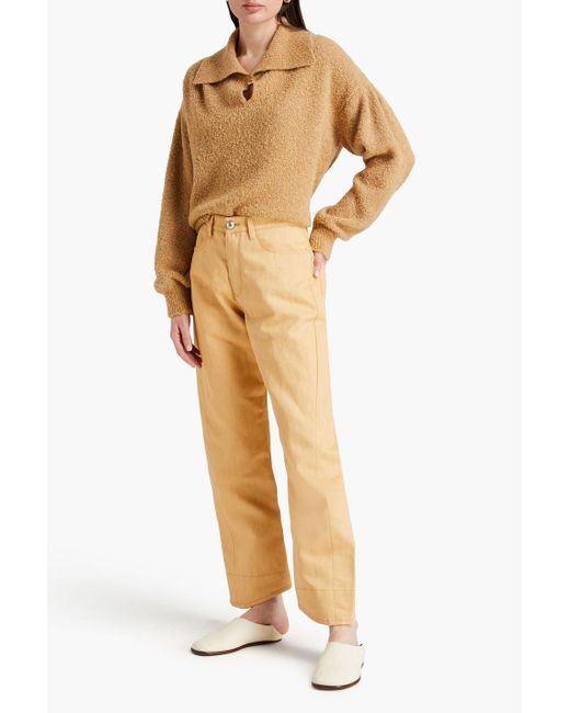 Jil Sander Natural Cotton And Linen-blend Straight-leg Pants