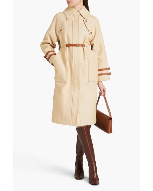 Tory Burch Natural Belted Cotton-blend Coat