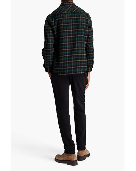 A.P.C. Black Checked Cotton-blend Flannel Overshirt for men