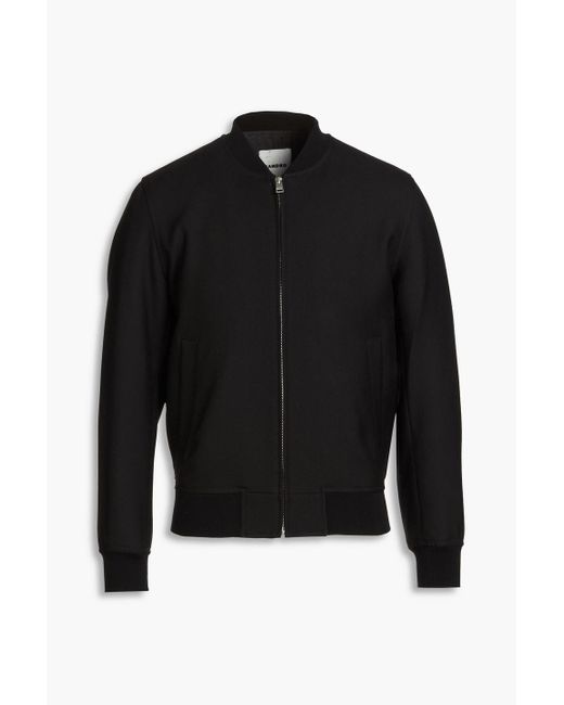 Sandro Black Wool-blend Twill Bomber Jacket for men