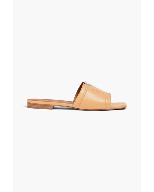 Malone Souliers White Silvia 10 Pvc And Leather Slides