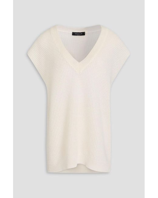 Fabiana Filippi Natural Waffle-Knit Mohair-Blend Vest