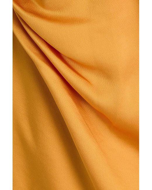 Jonathan Simkhai Orange Jade Draped Satin-crepe Halterneck Mini Dress
