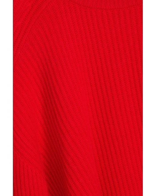 Loulou de Saison Red Berenice Ribbed Cashmere Sweater