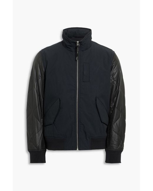 Rag & Bone Black M42 Quilted Shell And Cotton-blend Bomber Jacket for men