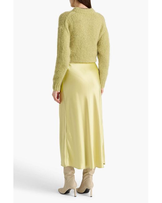 By Malene Birger Yellow Boshan Satin Midi Skirt