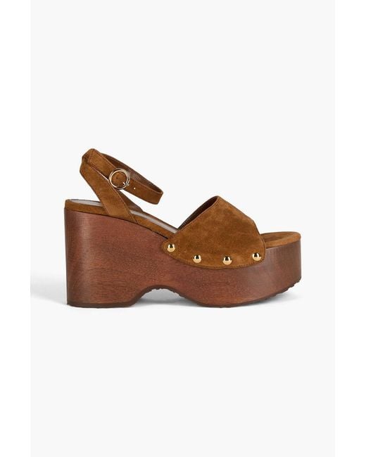 Gianvito Rossi Brown Ardéa Suede Platform Sandals