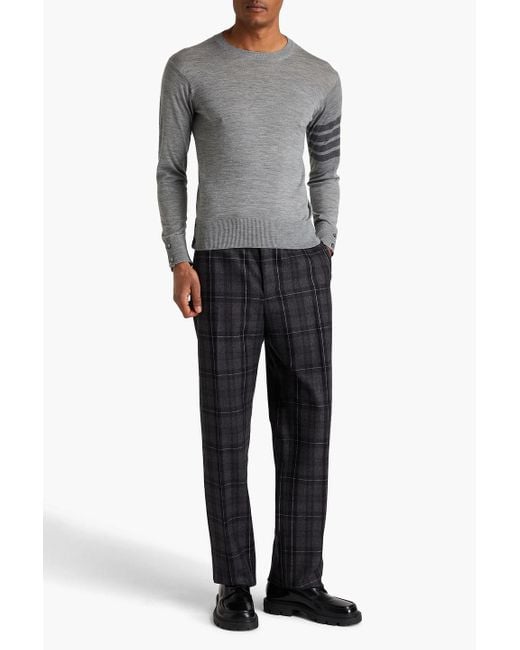 Thom Browne Gestreifter pullover aus merinowolle in Gray für Herren