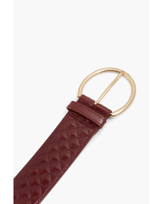 Sandro Red Quilted Leather Belt