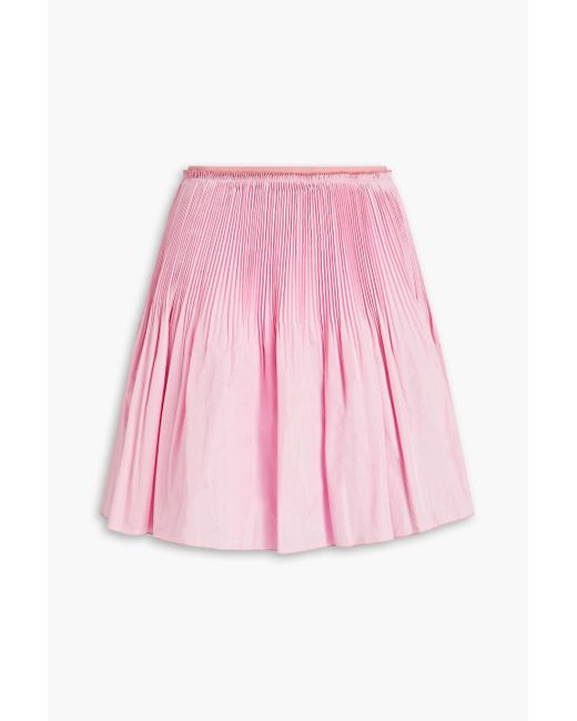 RED Valentino Pink Gathered Plissé Taffeta Mini Skirt