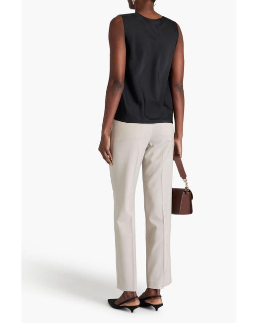 Theory Black Twisted Crepe De Chine Top