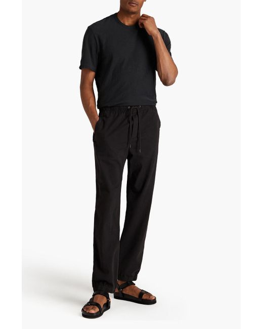 James Perse Black Stretch-cotton-twill Drawstring Pants for men