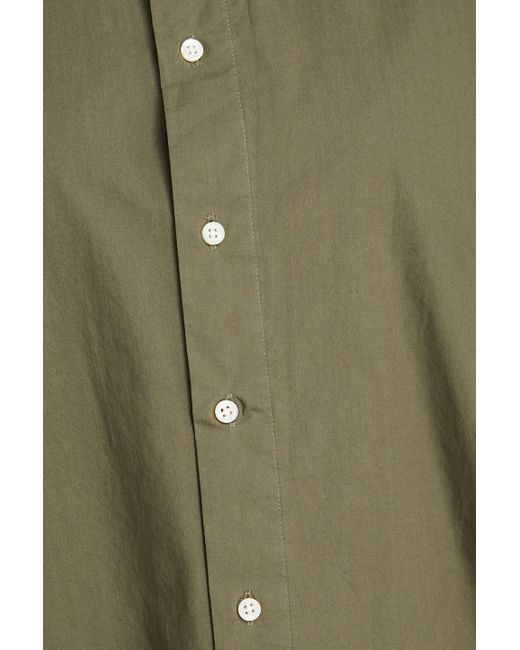 Alex Mill Green Ruffled Cotton-poplin Shirt