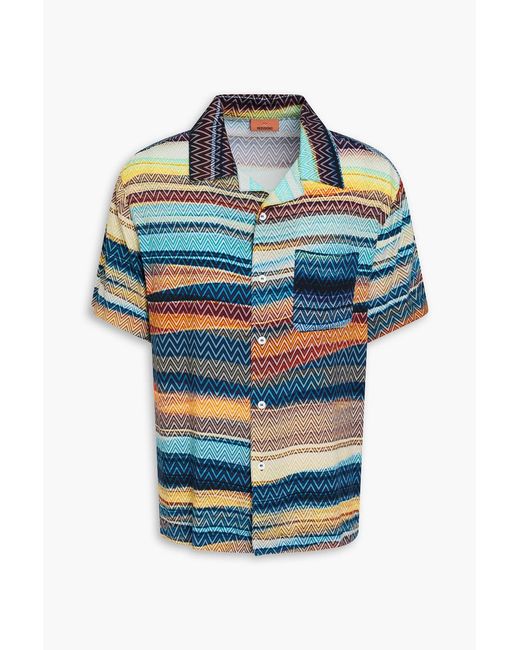 Missoni Blue Printed Woven Shirt for men