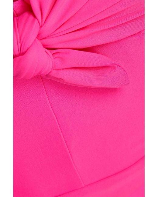 Alex Perry Pink Lycra Knotted Stretch-jersey Mini Dress