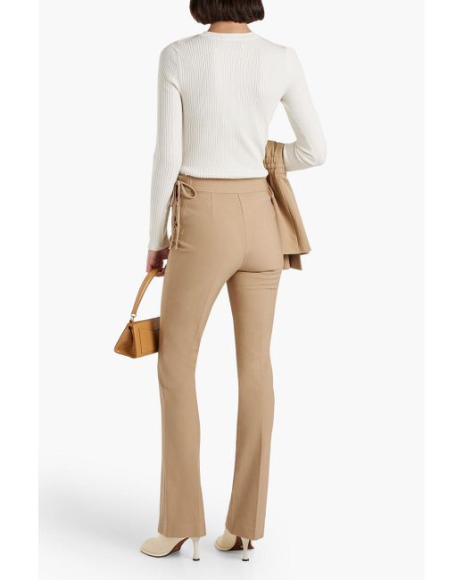 10 Crosby Derek Lam Natural Curtis Lace-up Cotton-blend Bootcut Pants