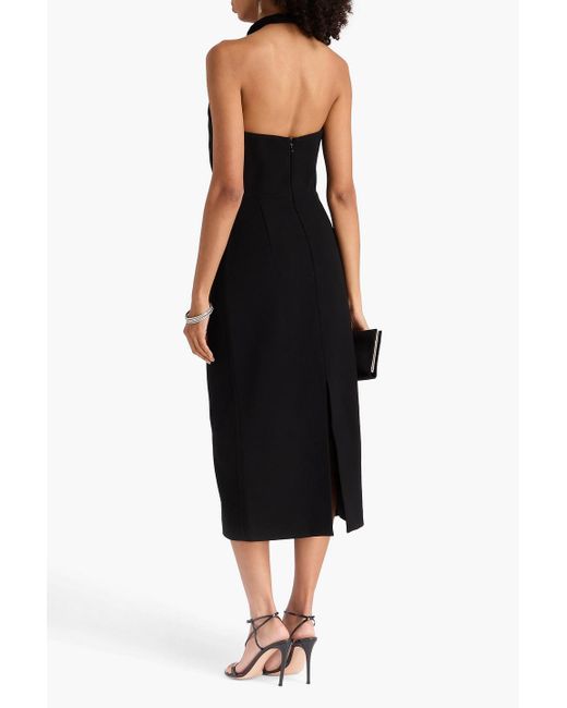 Rebecca Vallance Black Aria midikleid aus crêpe mit twist-detail