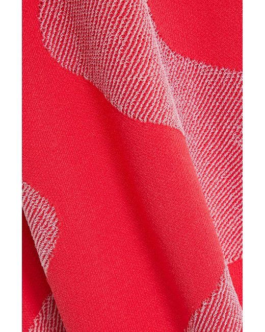 Hervé Léger Red Jacquard-knit Mini Dress