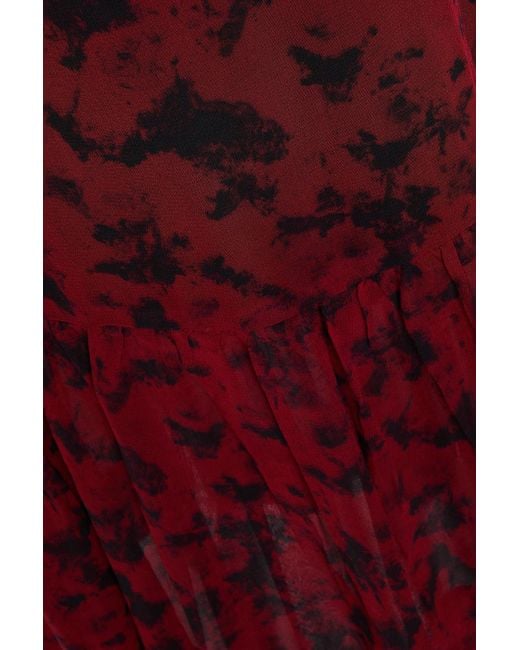Ganni Red Bedrucktes midi-wickelkleid aus georgette