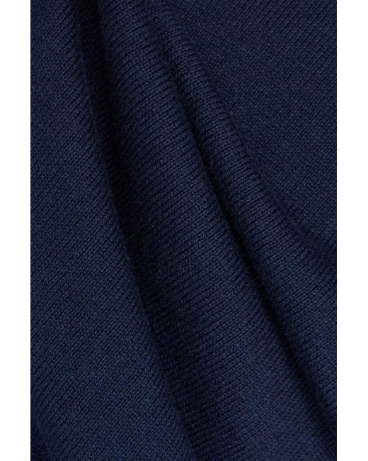 Canali Blue Color-block Cotton And Wool-blend Sweater for men
