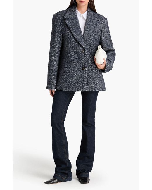 Christopher Esber Black Luminare Herringbone Tweed Blazer