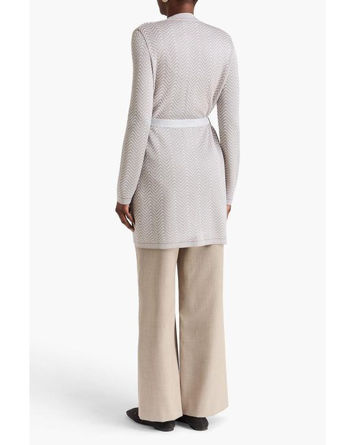Missoni White Metallic Jacquard-knit Cardigan