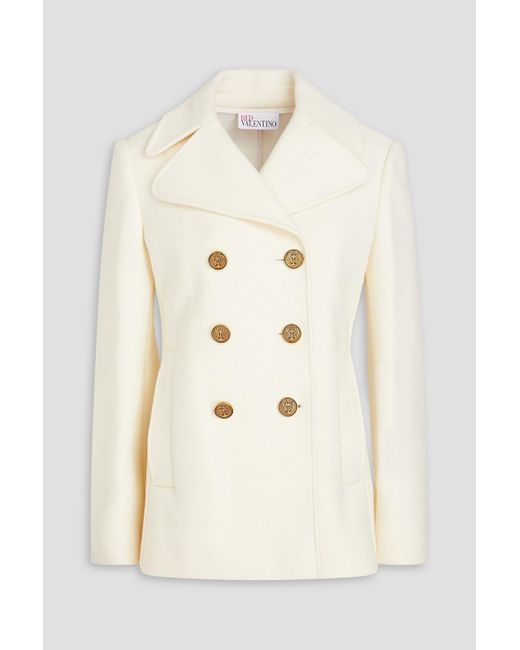 RED Valentino Natural Double-breasted Wool-blend Jacket
