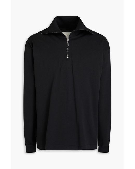 Studio Nicholson Black Relay Cotton-jersey Half-zip Turtleneck Top for men
