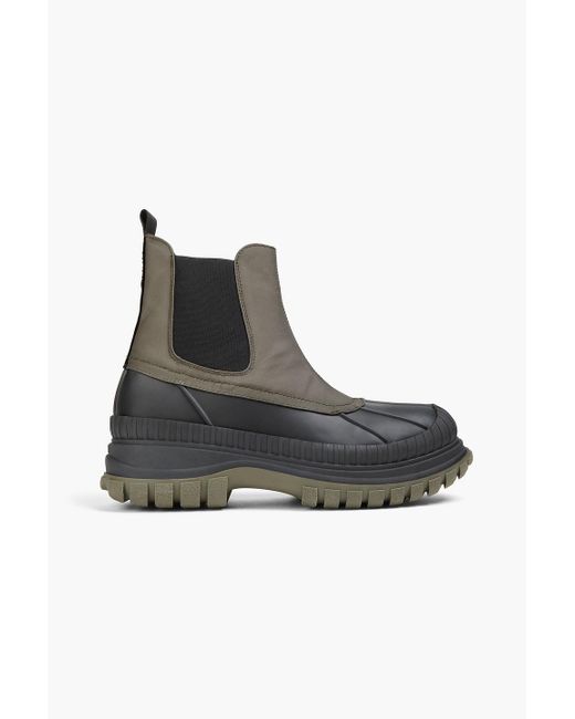 Ganni Green Shell And Rubber Ankle Boots