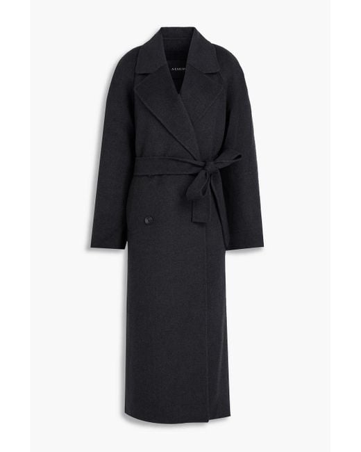 A.Emery Black Evans Double-breasted Wool-blend Twill Coat