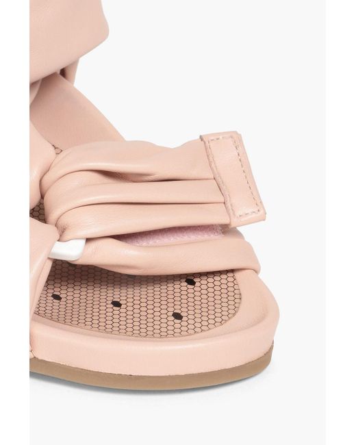 Red(v) Pink Ruched Leather Sandals
