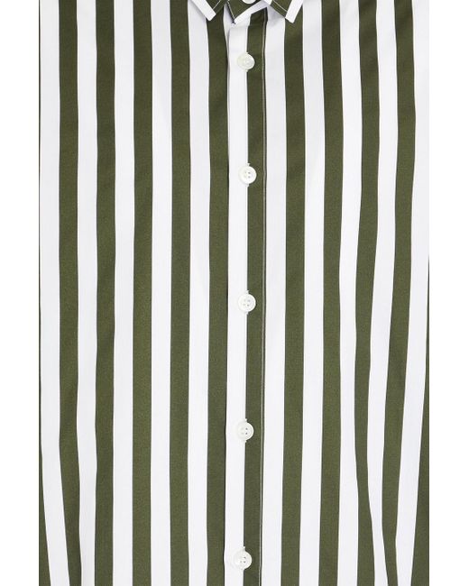 Emporio Armani Black Striped Cotton-poplin Shirt for men