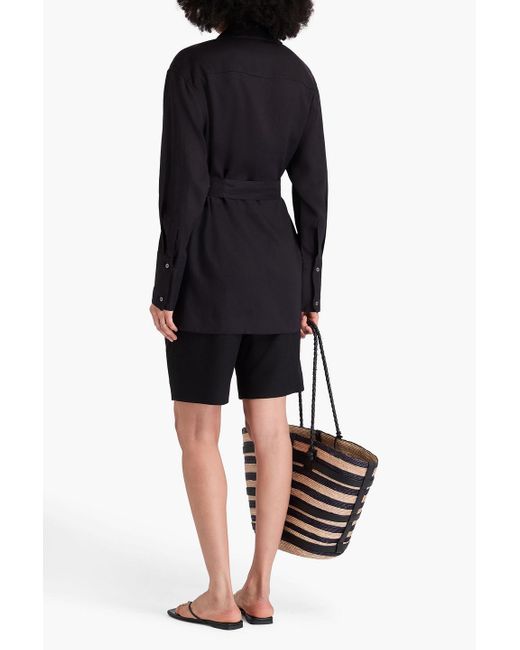 Fabiana Filippi Black Linen Wrap Jacket