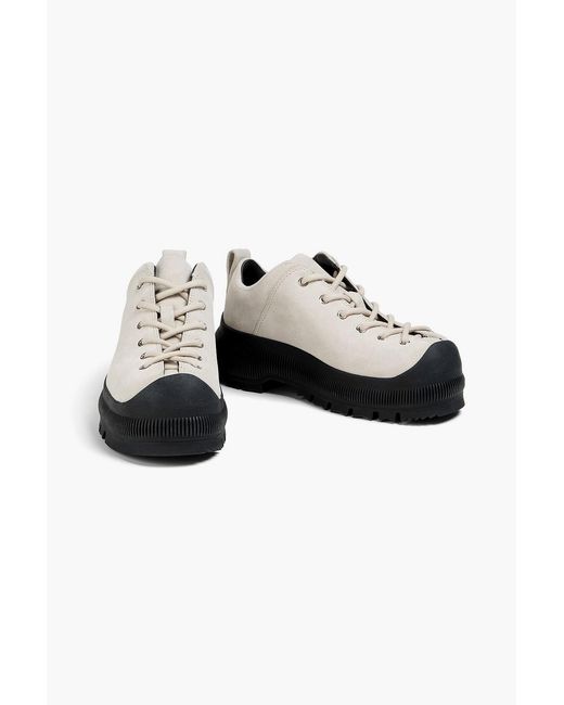 Jil Sander White Suede Sneakers