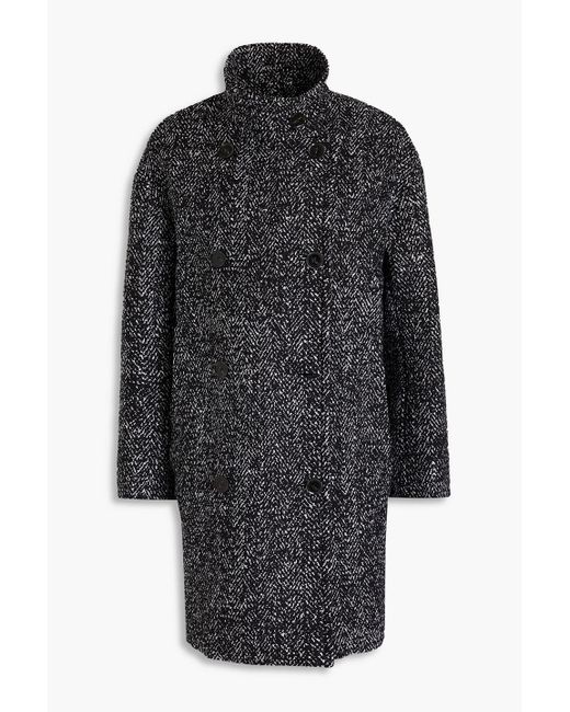 Proenza Schouler Double breasted Tweed Coat in Black Lyst UK