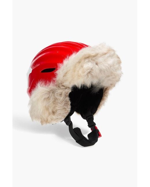 Perfect Moment Pink Plush-Trimmed Ski Helmet