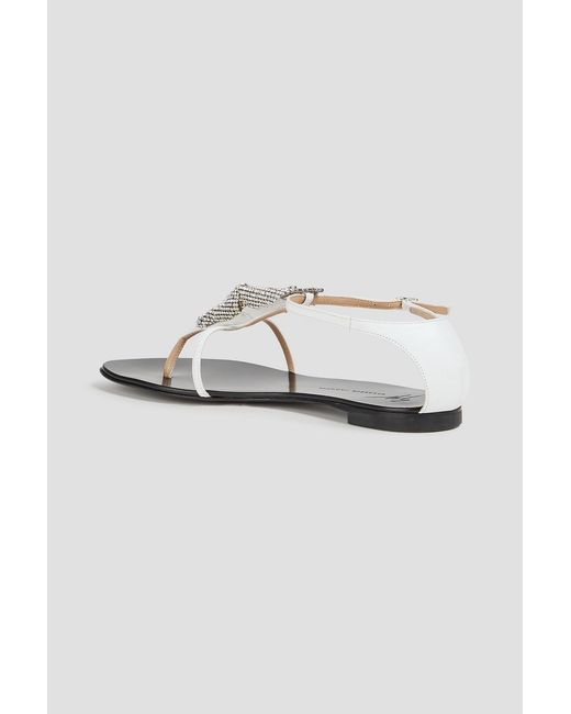 Giuseppe Zanotti White Rock 10 Crystal-embellished Leather Sandals