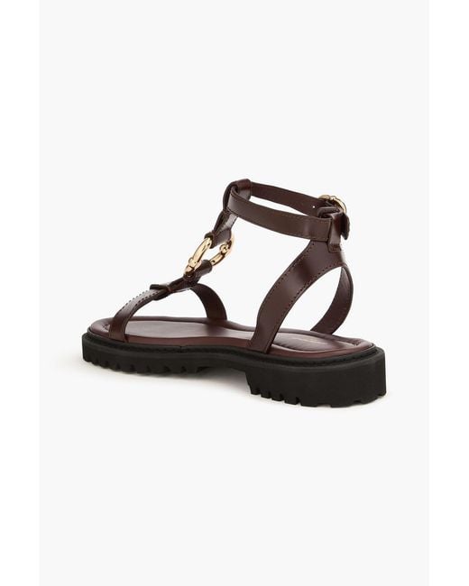 Claudie Pierlot Brown Embellished Leather Sandals