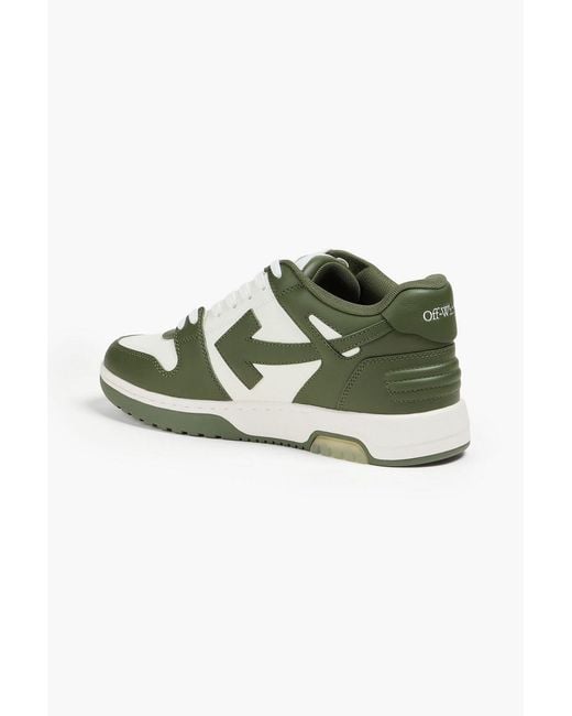 Off-White c/o Virgil Abloh Green Out Of Office Leather Sneakers for men