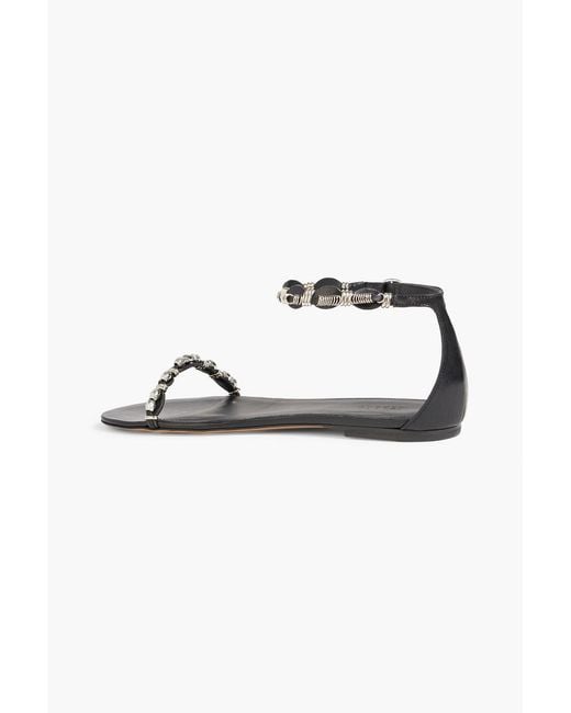 Isabel Marant Black Bijoux Embellished Leather Sandals