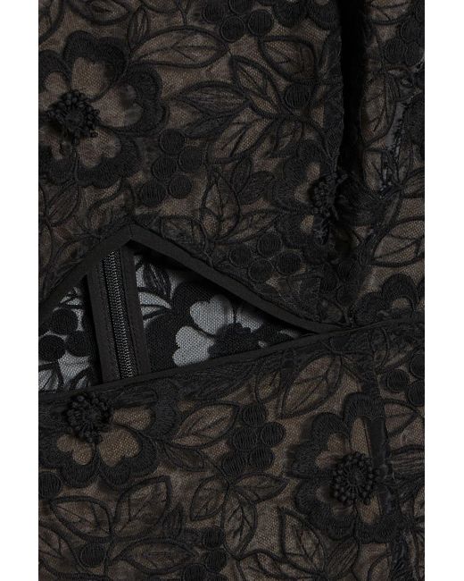 Zac Posen Black Minikleid aus guipure-spitze aus einer baumwollmischung mit cut-outs