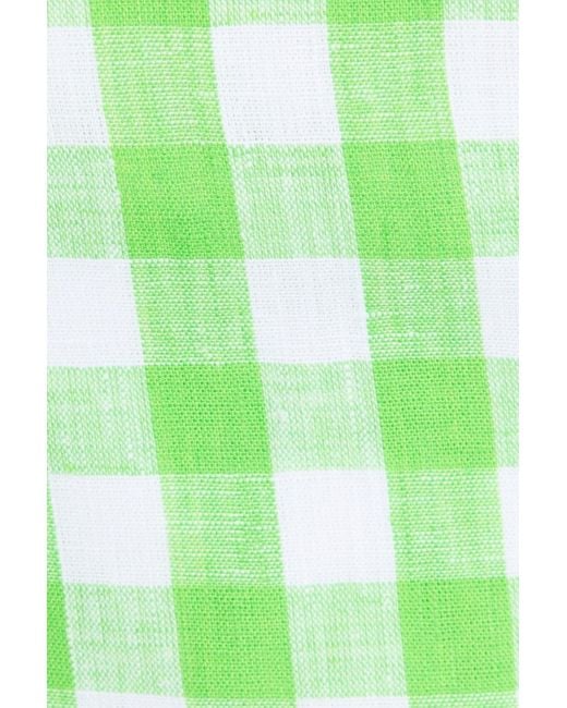 Mara Hoffman Green Carrie cropped oberteil aus hanf mit karomuster