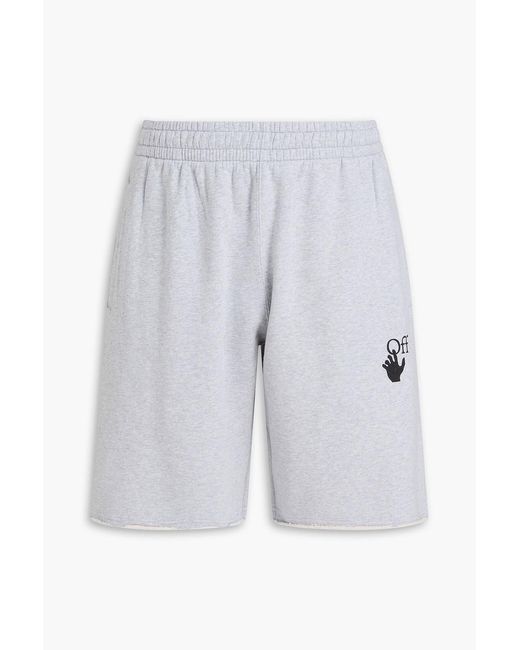 Off-White c/o Virgil Abloh Gray Printed French Cotton-Terry Shorts for men