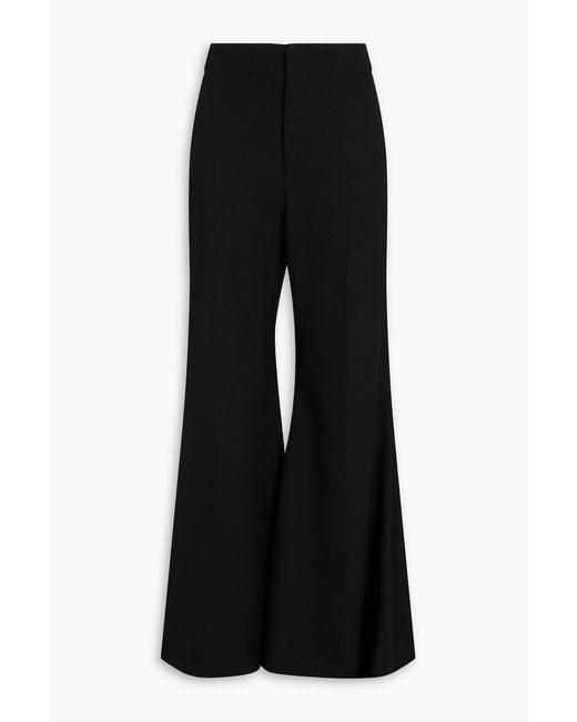 Victoria Beckham Black Grain De Poudre Flared Pants