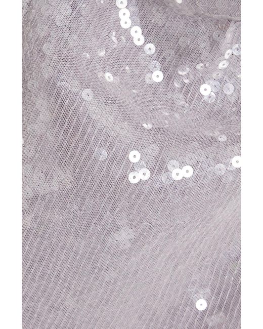 16Arlington Purple Luna Sequined Stretch-tulle Mini Dress