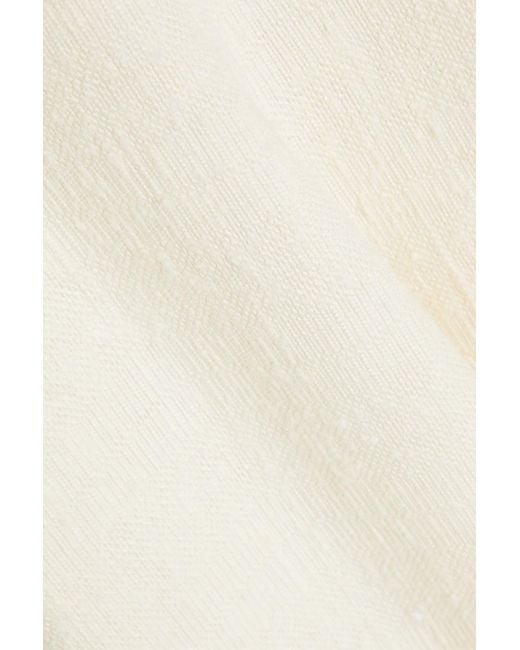 Chloé Natural Fringed Silk-tweed Maxi Skirt