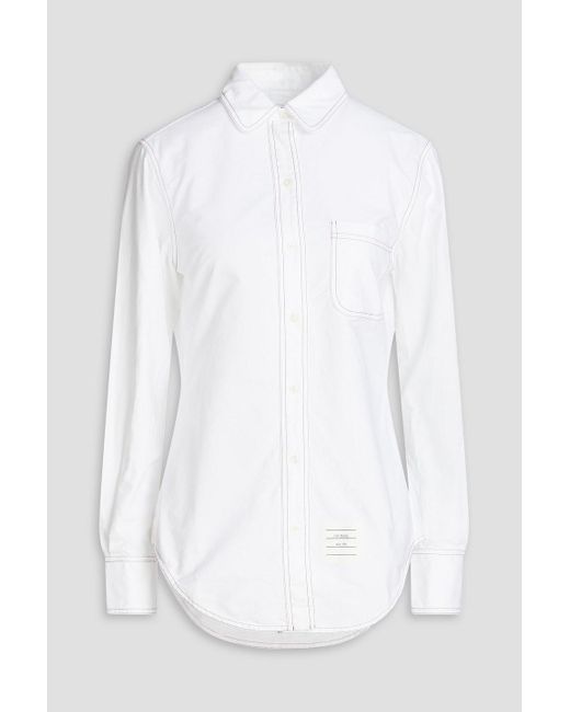 thom browne white oxford shirt