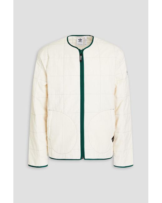Adidas Originals White Quilted Shell Jacket for men