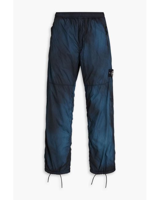 Stone Island Blue Tie-Dyed Shell Pants for men