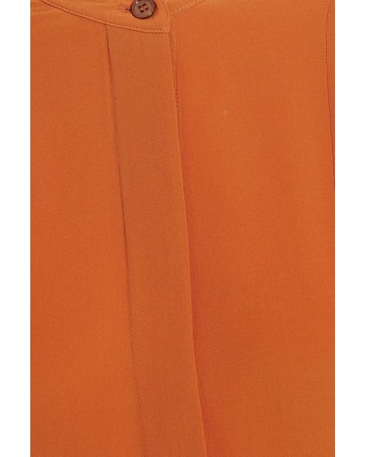 Joseph Orange Fairbaim Silk Crepe De Chine Midi Shirt Dress